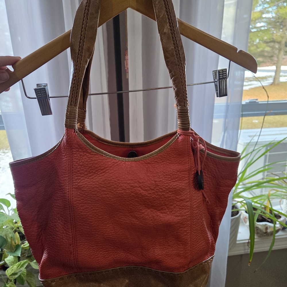 The SAK Orange and Brown Women's Leather Bag